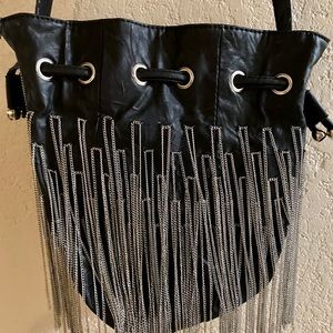 Forever 21 Bucket Bag w/ Chain Tassels Crossbody